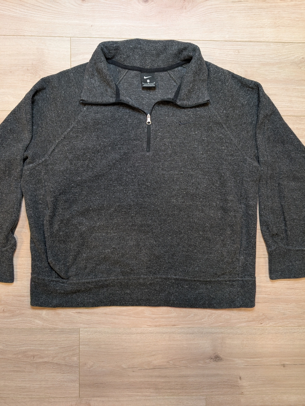 Nike Men's Charcoal Zip-Up Shawl Collar Sweater